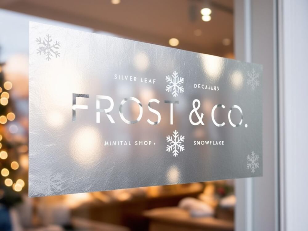 silver leaf decal signage